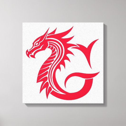 Dragon Styled Letter G, Dragon Alphabet, Monogram Canvas Afdruk (Voorkant)