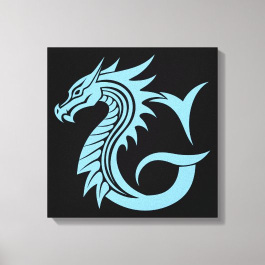 Dragon Styled Letter G, Dragon Alphabet, Monogram Canvas Afdruk (Voorkant)