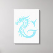 Dragon Styled Letter G, Dragon Alphabet, Monogram Canvas Afdruk (Voorkant)