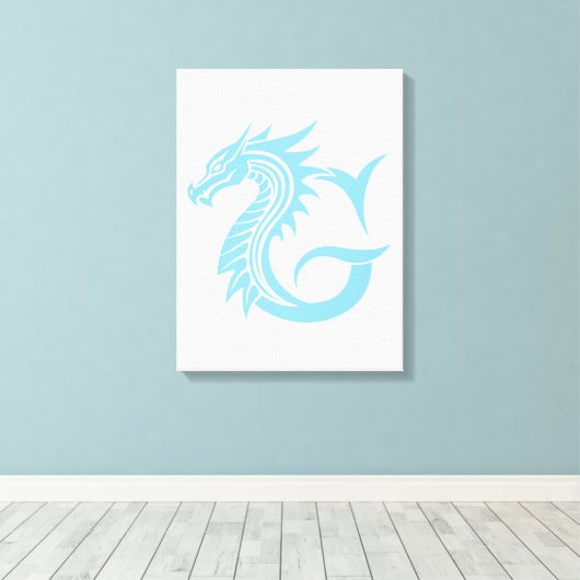 Dragon Styled Letter G, Dragon Alphabet, Monogram Canvas Afdruk (Insitu (Houten vloer))