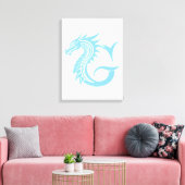 Dragon Styled Letter G, Dragon Alphabet, Monogram Canvas Afdruk (Insitu (Woonkamer))
