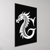 Dragon Styled Letter G, Dragon Alphabet, Monogram Folie Afdrukken (Laagn)