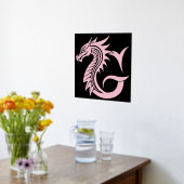 Dragon Styled Letter G, Dragon Alphabet, Monogram Folie Afdrukken (Laag (Keuken))