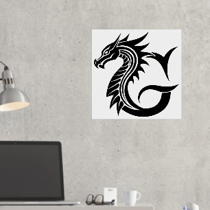 Dragon Styled Letter G, Dragon Alphabet, Monogram Folie Afdrukken