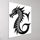 Dragon Styled Letter G, Dragon Alphabet, Monogram Folie Afdrukken (Laagn)