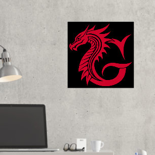 Dragon Styled Letter G, Dragon Alphabet, Monogram Folie Afdrukken
