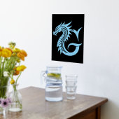 Dragon Styled Letter G, Dragon Alphabet, Monogram Folie Afdrukken (Laag (Keuken))