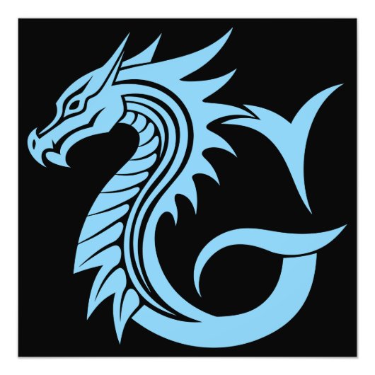 Dragon Styled Letter G, Dragon Alphabet, Monogram Foto Afdruk (Voorkant)