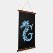 Dragon Styled Letter G, Dragon Alphabet, Monogram Hangend Wandkleed (Gebogen)