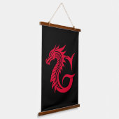 Dragon Styled Letter G, Dragon Alphabet, Monogram Hangend Wandkleed (Gebogen)