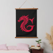 Dragon Styled Letter G, Dragon Alphabet, Monogram Hangend Wandkleed (Slaapkamer)