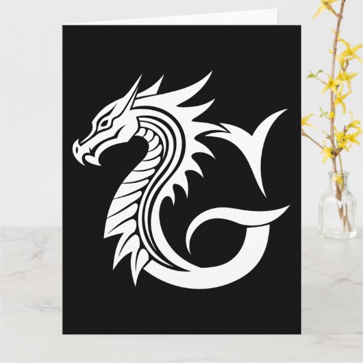 Dragon Styled Letter G, Dragon Alphabet, Monogram Kaart (Gele Bloem)