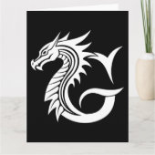 Dragon Styled Letter G, Dragon Alphabet, Monogram Kaart (Voorkant)