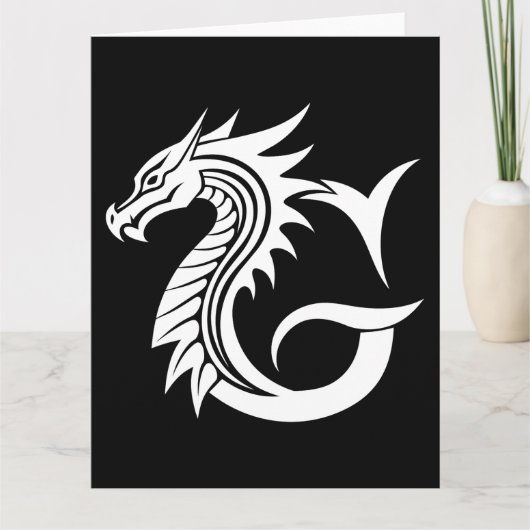 Dragon Styled Letter G, Dragon Alphabet, Monogram Kaart (Voorkant)