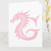 Dragon Styled Letter G, Dragon Alphabet, Monogram Kaart (Gele Bloem)