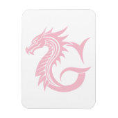 Dragon Styled Letter G, Dragon Alphabet, Monogram Magneet (Verticaal)