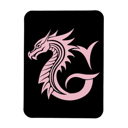 Dragon Styled Letter G, Dragon Alphabet, Monogram Magneet (Verticaal)