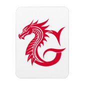 Dragon Styled Letter G, Dragon Alphabet, Monogram Magneet (Verticaal)