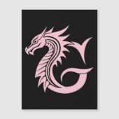 Dragon Styled Letter G, Dragon Alphabet, Monogram Magnetische Uitnodiging (Voorkant)