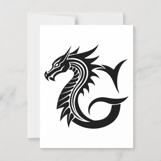 Dragon Styled Letter G, Dragon Alphabet, Monogram Magnetische Uitnodiging (Voorkant)