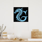Dragon Styled Letter G, Dragon Alphabet, Monogram Poster (Keuken)