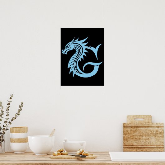 Dragon Styled Letter G, Dragon Alphabet, Monogram Poster (Keuken)