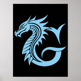 Dragon Styled Letter G, Dragon Alphabet, Monogram Poster