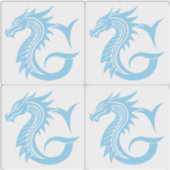Dragon Styled Letter G, Dragon Alphabet, Monogram Sticker (Voorkant)