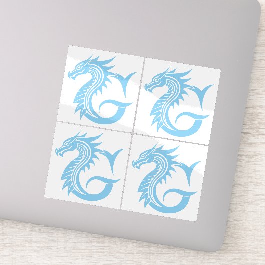 Dragon Styled Letter G, Dragon Alphabet, Monogram Sticker (Detail)