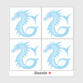 Dragon Styled Letter G, Dragon Alphabet, Monogram Sticker (Vel)