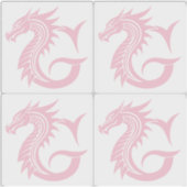 Dragon Styled Letter G, Dragon Alphabet, Monogram Sticker (Voorkant)