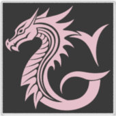 Dragon Styled Letter G, Dragon Alphabet, Monogram Sticker (Voorkant)