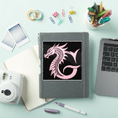 Dragon Styled Letter G, Dragon Alphabet, Monogram Sticker (iPad Cover)