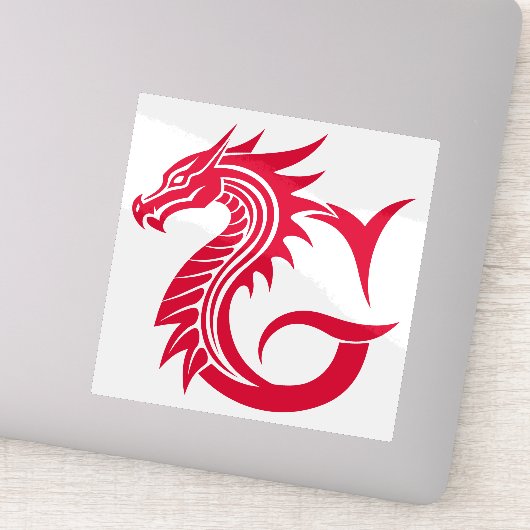 Dragon Styled Letter G, Dragon Alphabet, Monogram Sticker (Detail)