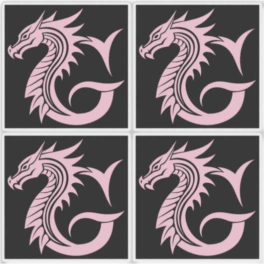 Dragon Styled Letter G, Dragon Alphabet, Monogram Sticker (Voorkant)