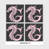 Dragon Styled Letter G, Dragon Alphabet, Monogram Sticker (Vel)