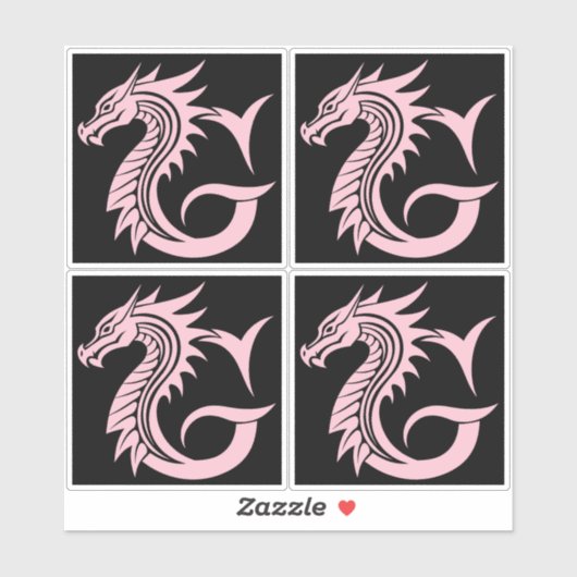 Dragon Styled Letter G, Dragon Alphabet, Monogram Sticker (Vel)