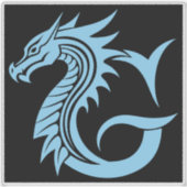 Dragon Styled Letter G, Dragon Alphabet, Monogram Sticker (Voorkant)