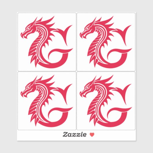 Dragon Styled Letter G, Dragon Alphabet, Monogram Sticker (Vel)