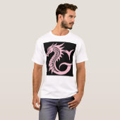 Dragon Styled Letter G, Dragon Alphabet, Monogram T-shirt (Voorkant volledig)