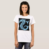 Dragon Styled Letter G, Dragon Alphabet, Monogram T-shirt (Voorkant volledig)
