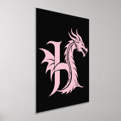 Dragon Styled Letter H, Dragon Alphabet, Monogram Folie Afdrukken (Laagn)