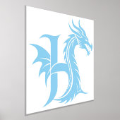 Dragon Styled Letter H, Dragon Alphabet, Monogram Folie Afdrukken (Laagn)