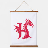 Dragon Styled Letter H, Dragon Alphabet, Monogram Hangend Wandkleed (Voorkant)