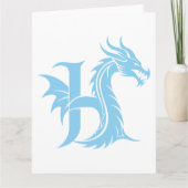 Dragon Styled Letter H, Dragon Alphabet, Monogram Kaart (Voorkant)