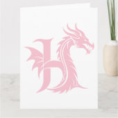 Dragon Styled Letter H, Dragon Alphabet, Monogram Kaart (Voorkant)