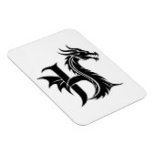 Dragon Styled Letter H, Dragon Alphabet, Monogram Magneet (Rechterzijde)