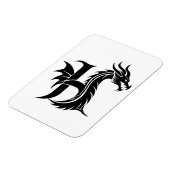 Dragon Styled Letter H, Dragon Alphabet, Monogram Magneet (Linkerzijde)