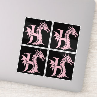 Dragon Styled Letter H, Dragon Alphabet, Monogram Sticker