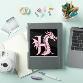 Dragon Styled Letter H, Dragon Alphabet, Monogram Sticker (iPad Cover)